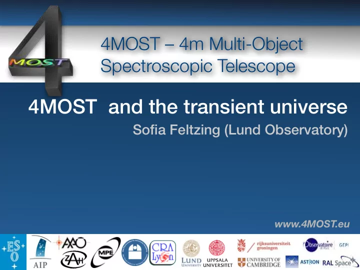 4most and the transient universe