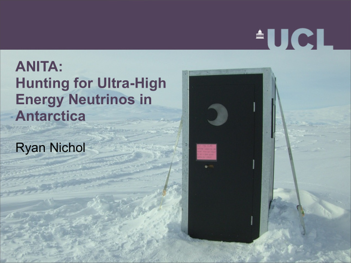 anita hunting for ultra high energy neutrinos in
