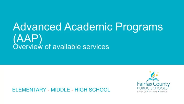 advanced academic programs aap