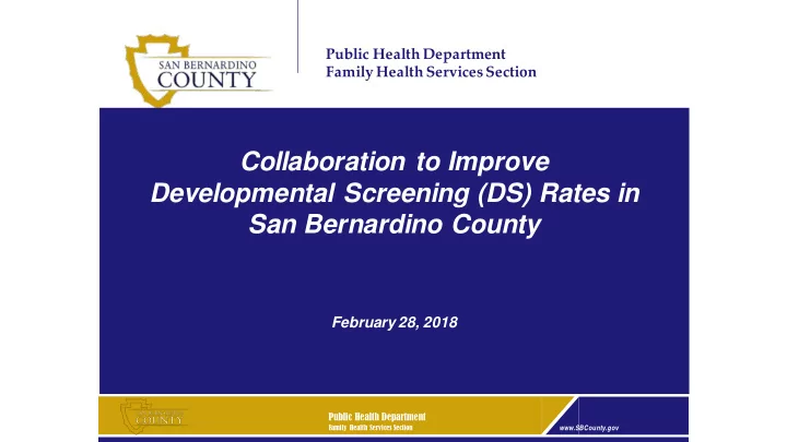 collaboration to improve developmental screening ds rates