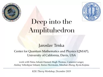 Deep into the  Amplituhedron  Jaroslav Trnka  Center for Quantum Mathematics and Physics (QMAP),