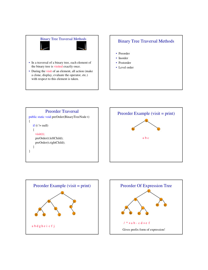 binary tree traversal methods