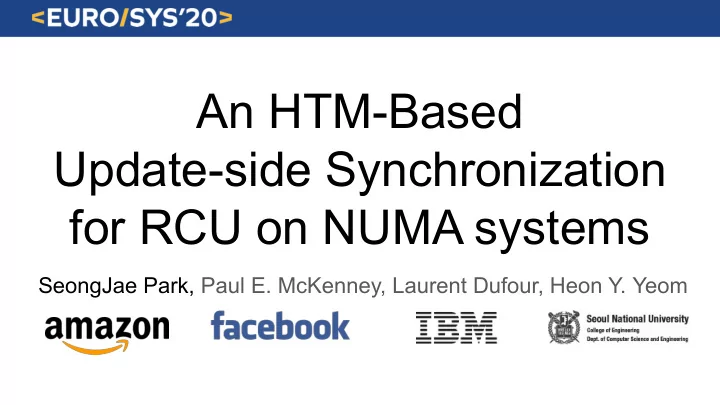 an htm based update side synchronization for rcu on numa