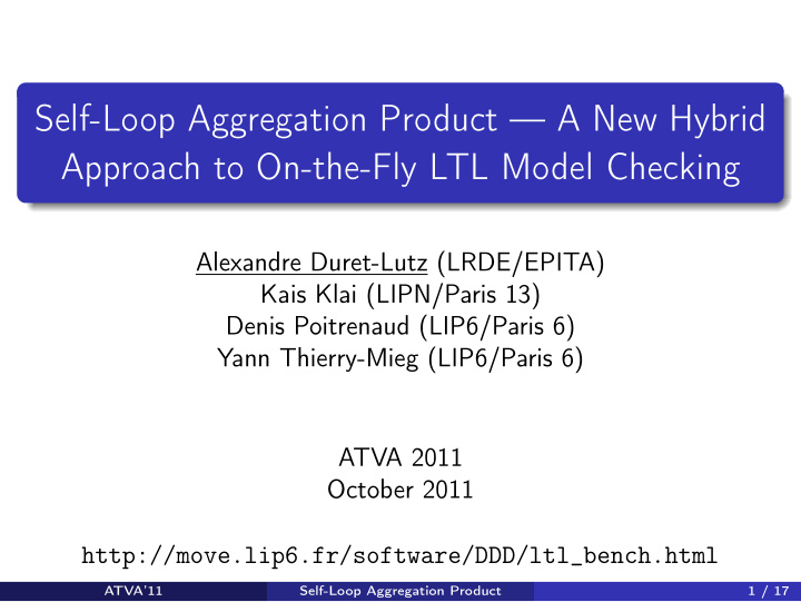 self loop aggregation product a new hybrid approach to on