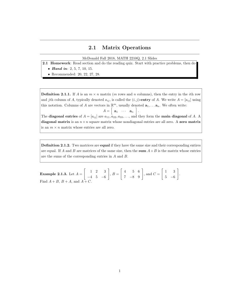 2 1 matrix operations