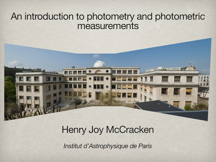 an introduction to photometry and photometric