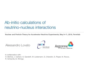 Ab-initio calculations of  neutrino-nucleus interactions  Nuclear and Particle Theory for