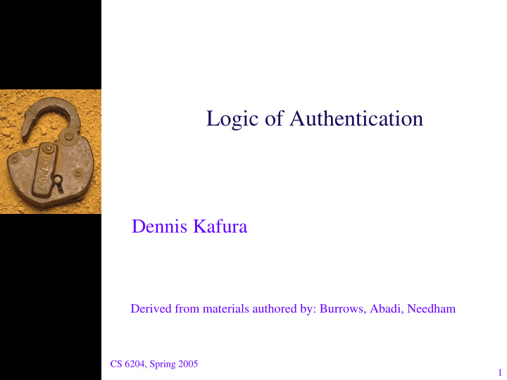 logic of authentication