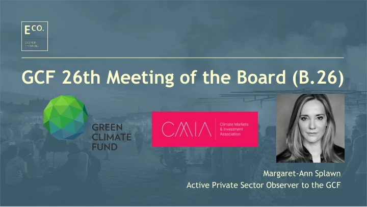 gcf 26th meeting of the board b 26