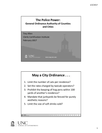 May a City Ordinance . . . 1. Limit the number of cats per residence? 2. Set the rates charged by