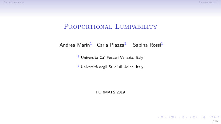 proportional lumpability