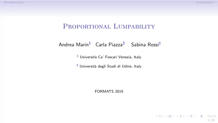 proportional lumpability