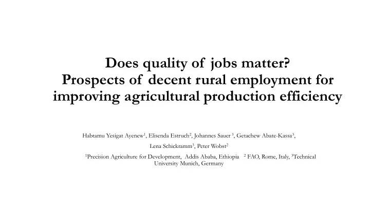 improving agricultural production efficiency
