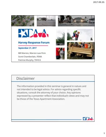 Disclaimer  The information provided in this seminar is general in nature and  not intended to be