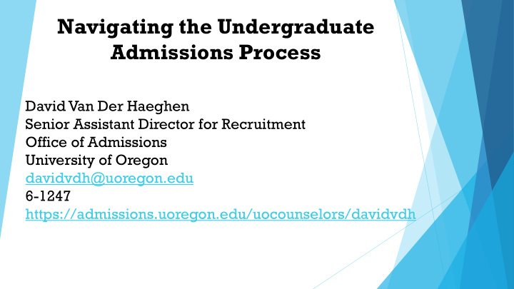 navigating the undergraduate admissions process
