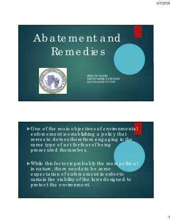 Ab a te me nt a nd  Re me die s  K  E  L  L  Y MCDANI  E  L  DE  PUT  Y DI  ST  RI  CT  AT  T  ORNE