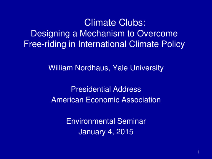 climate clubs