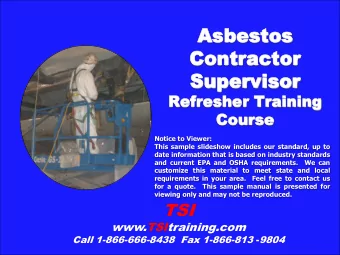 Asb  Asbesto  estos  s  Contractor  Contractor  Sup  Supervis  ervisor  or  Refresher  Refresher