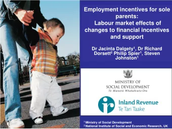 Employment incentives for sole  parents:  Labour market effects of  changes to financial incentives