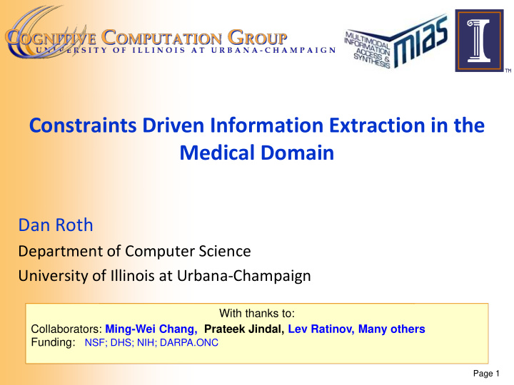 constraints driven information extraction in the