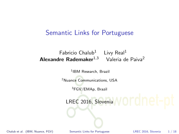 semantic links for portuguese