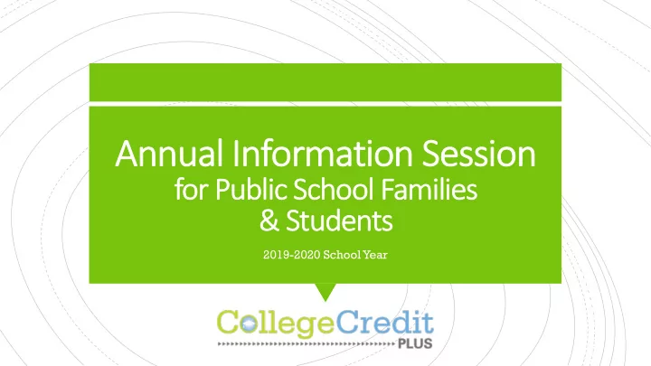 an annual infor ormation on se session on