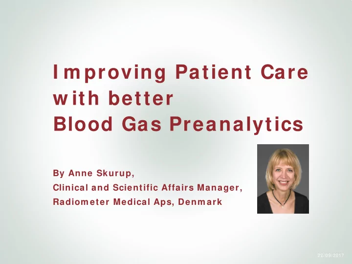 i m proving patient care w ith better blood gas