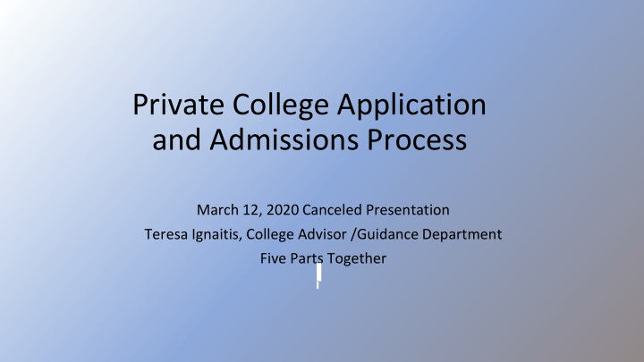 private college application and admissions process