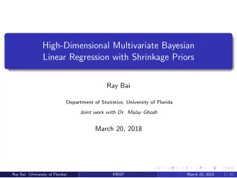 High-Dimensional Multivariate Bayesian  Linear Regression with Shrinkage Priors  Ray Bai