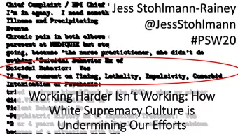 Jess Stohlmann-Rainey  @JessStohlmann  #PSW20  Worki  king Ha  Harder Isnt W  Wor  orking: H