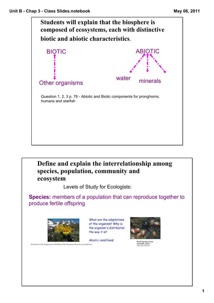 biotic and abiotic characteristics