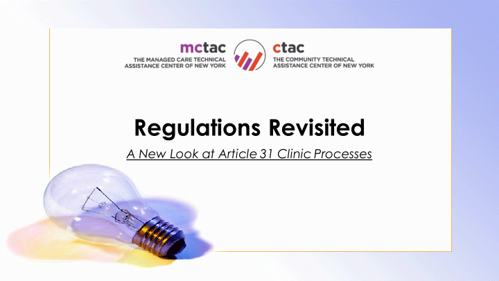 regulations revisited