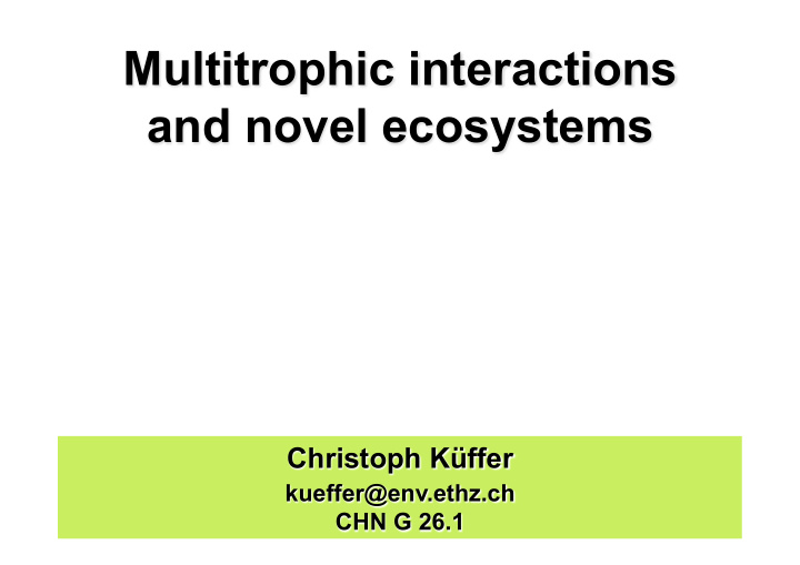 multitrophic interactions