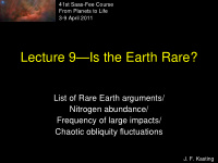 lecture 9 is the earth rare