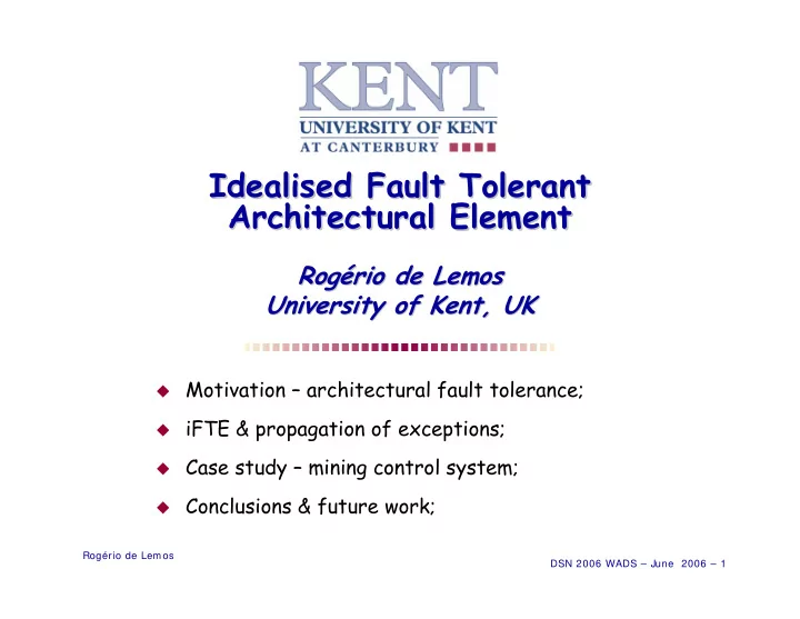 idealised fault tolerant idealised fault tolerant