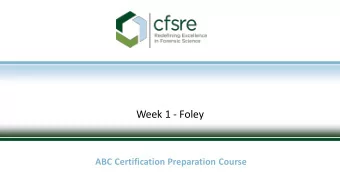 Week 1 - Foley  ABC Certification Preparation Course HISTORY  EVOLUTION OF PRACTICE &amp;