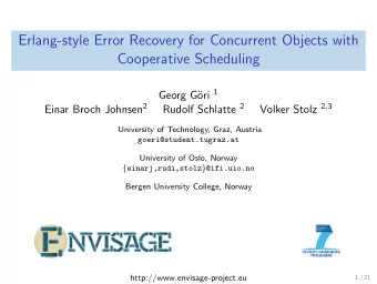 Erlang-style Error Recovery for Concurrent Objects with  Cooperative Scheduling ori 1  Georg G
