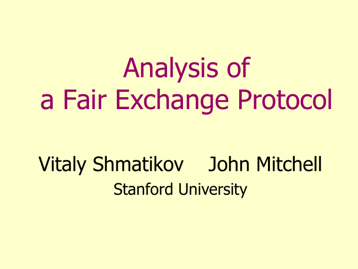 a fair exchange protocol