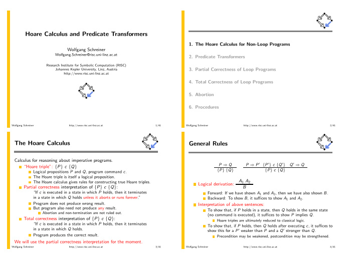 hoare calculus and predicate transformers