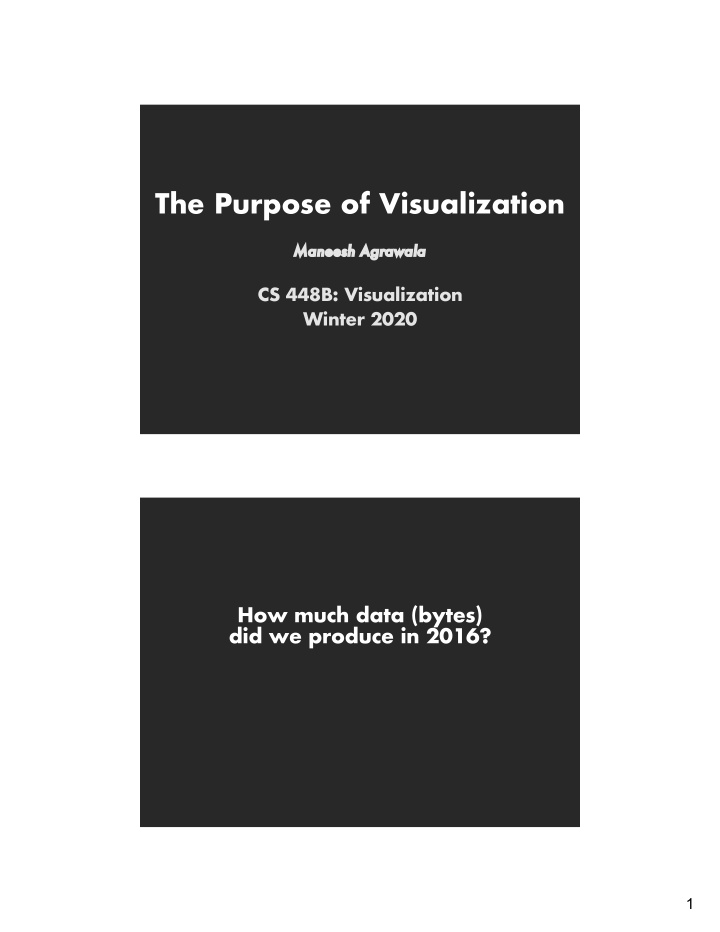 the purpose of visualization