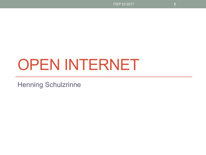 open internet