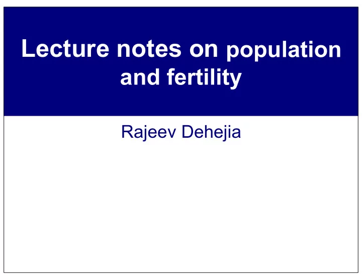 population pressures outline