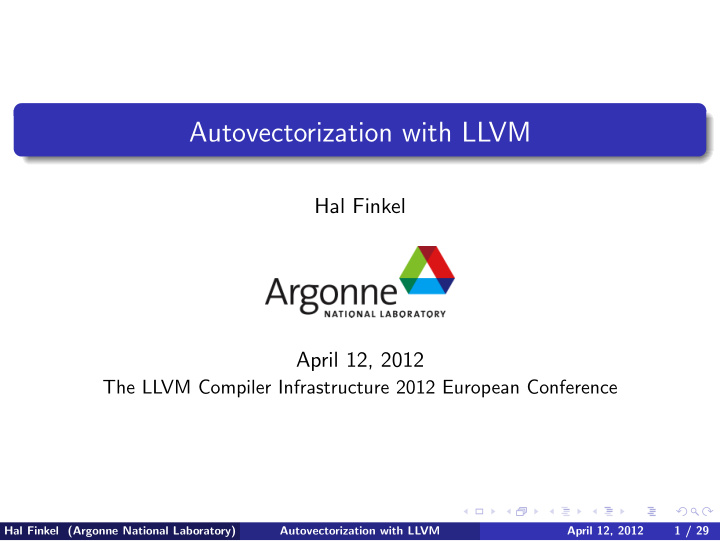 autovectorization with llvm