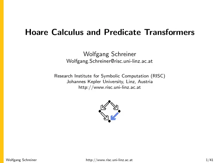 hoare calculus and predicate transformers