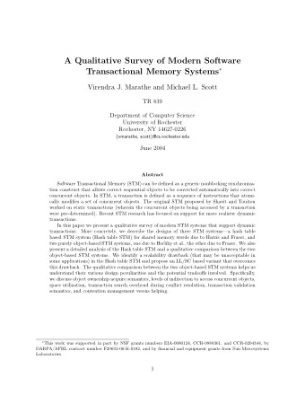 A Qualitative Survey of Modern Software Transactional Memory Systems   Virendra J. Marathe and