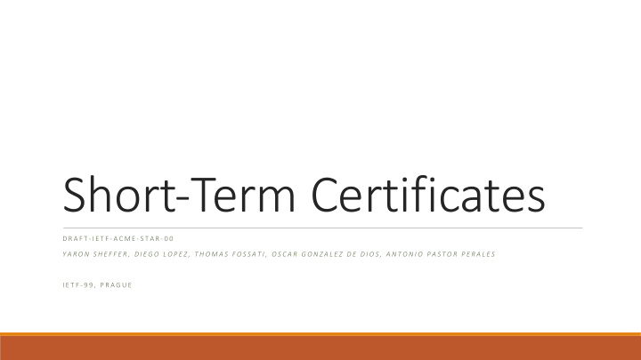 short term certificates