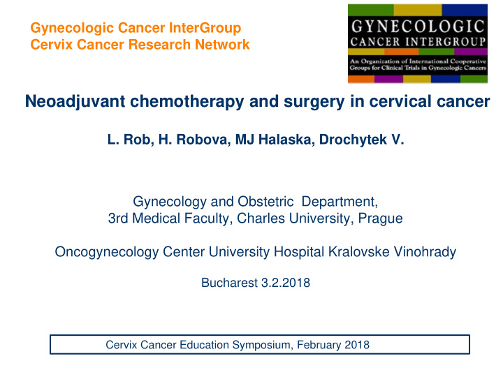 neoadjuvant chemotherapy and surgery in cervical cancer