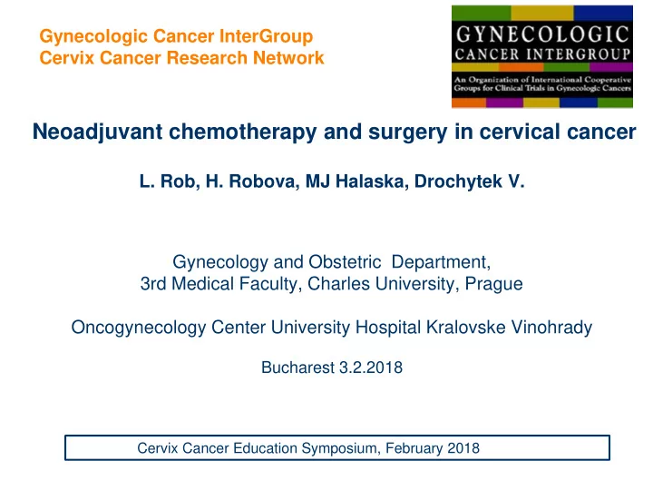 neoadjuvant chemotherapy and surgery in cervical cancer