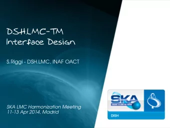 DSH.LMC-TM  Interface Design  S.Riggi - DSH.LMC, INAF OACT  SKA LMC Harmonization Meeting  11-13