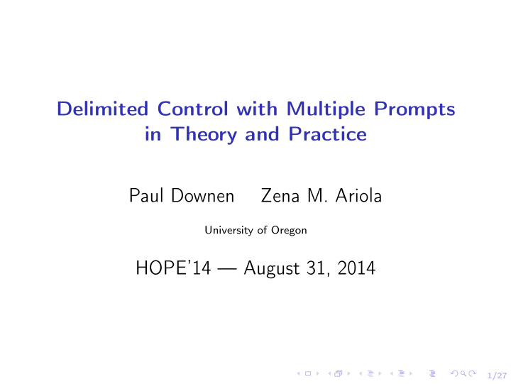delimited control with multiple prompts in theory and